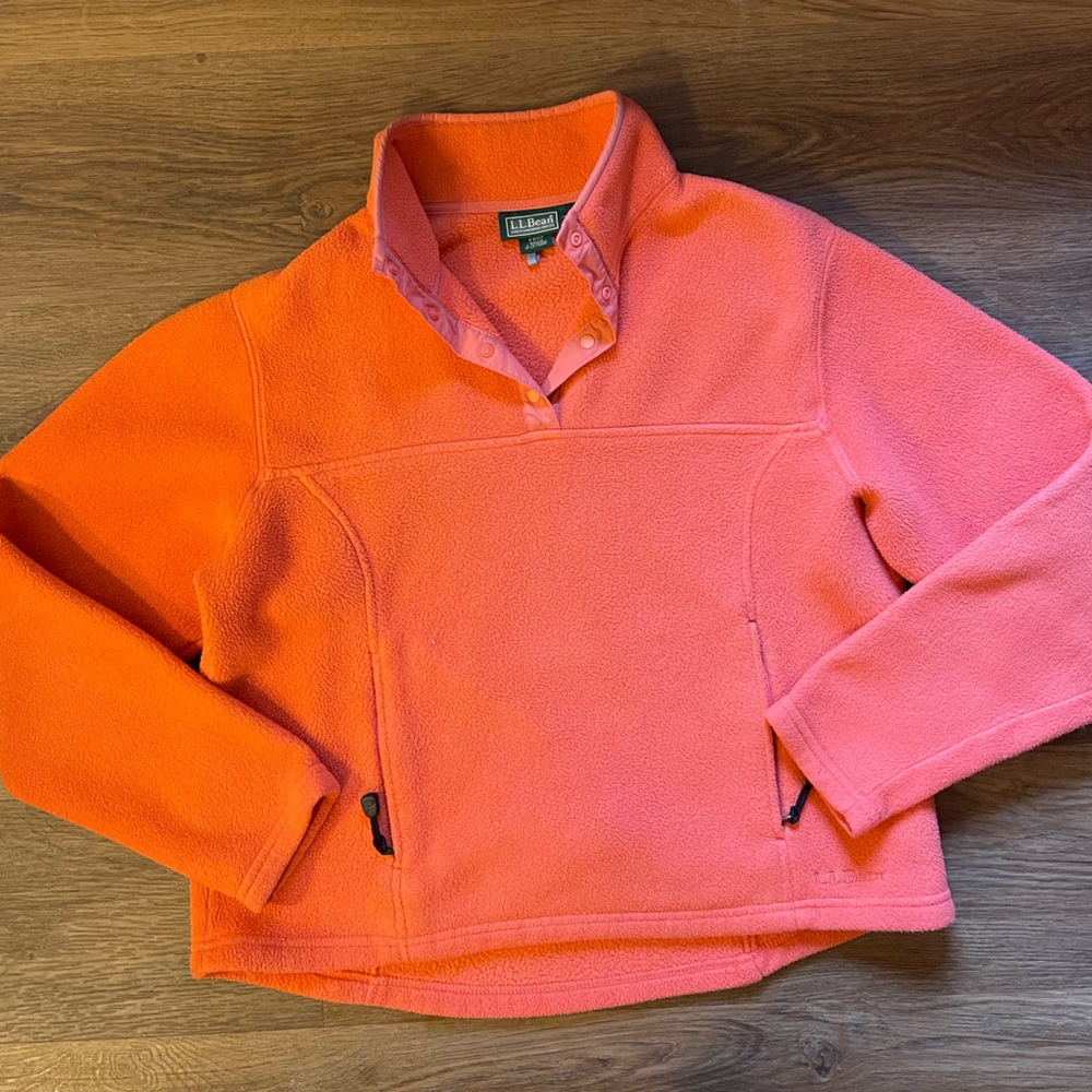 L.L Bean Fleece Snap T Pullover Large
